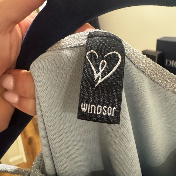 Windsor Silver Slip Dress Cowl Neck Sleeveless - Picture 4 of 4